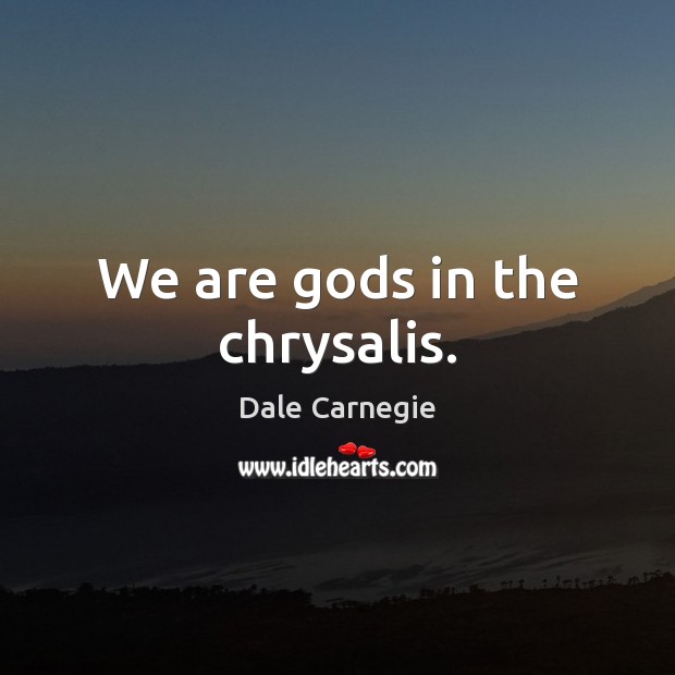 We are Gods in the chrysalis. Dale Carnegie Picture Quote