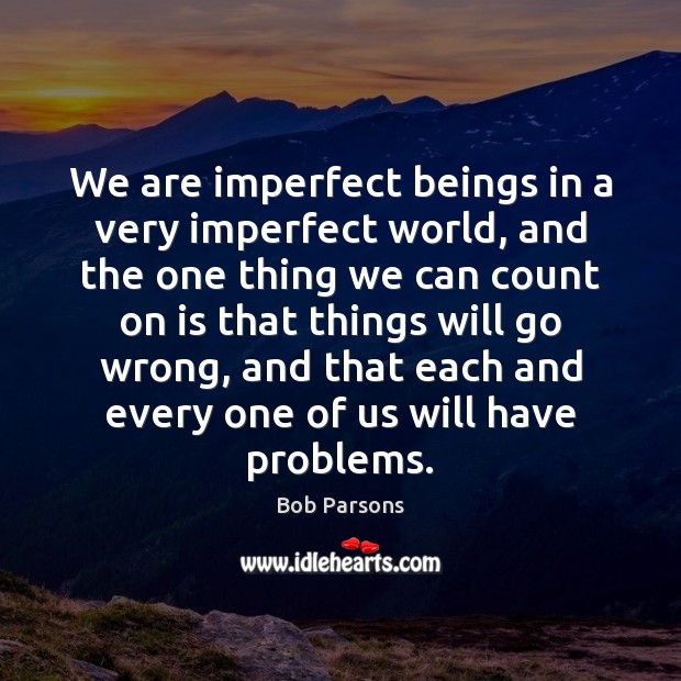 We are imperfect beings in a very imperfect world, and the one Bob Parsons Picture Quote