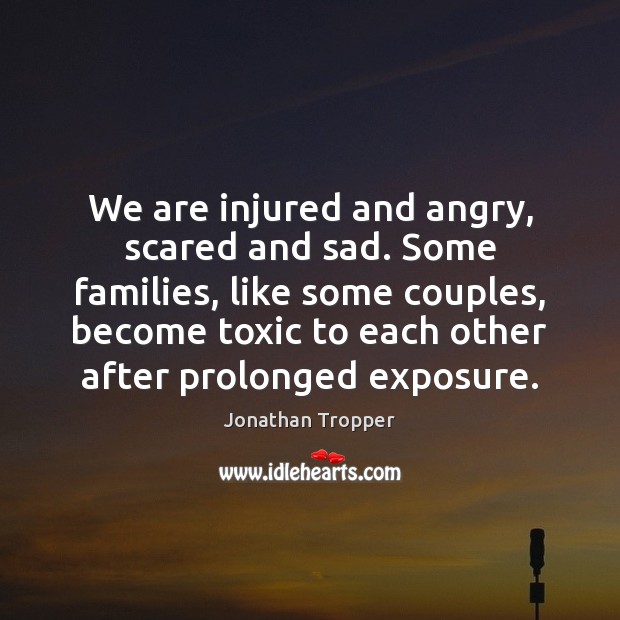 We are injured and angry, scared and sad. Some families, like some Jonathan Tropper Picture Quote