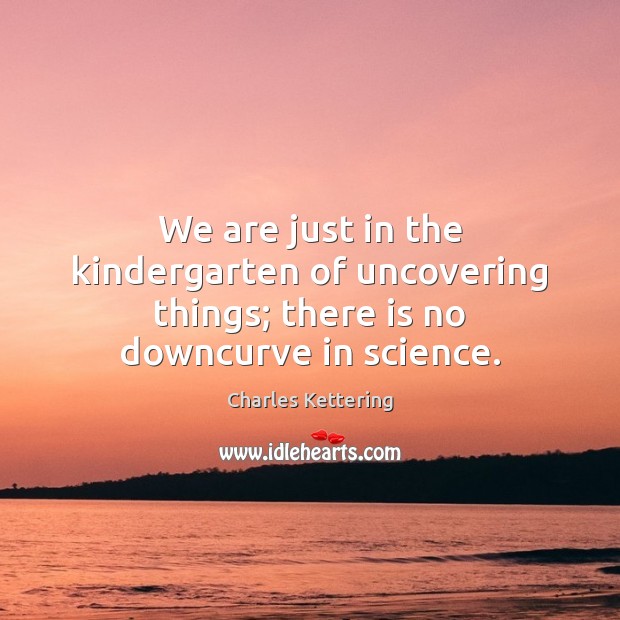 We are just in the kindergarten of uncovering things; there is no downcurve in science. Image