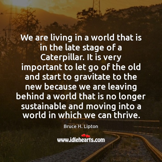 We are living in a world that is in the late stage Bruce H. Lipton Picture Quote