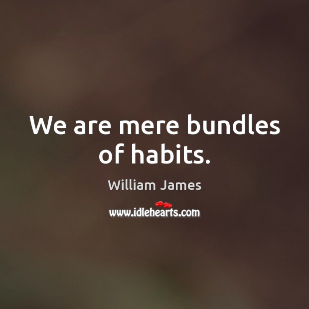 We are mere bundles of habits. William James Picture Quote