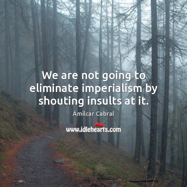 We are not going to eliminate imperialism by shouting insults at it. Image