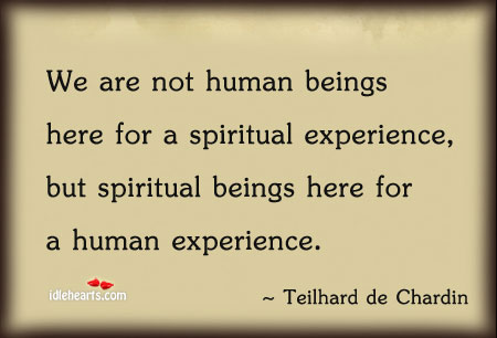 We are not human beings here for a spiritual Image
