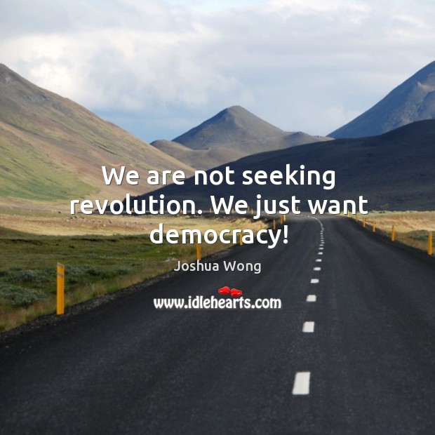 We are not seeking revolution. We just want democracy! Image