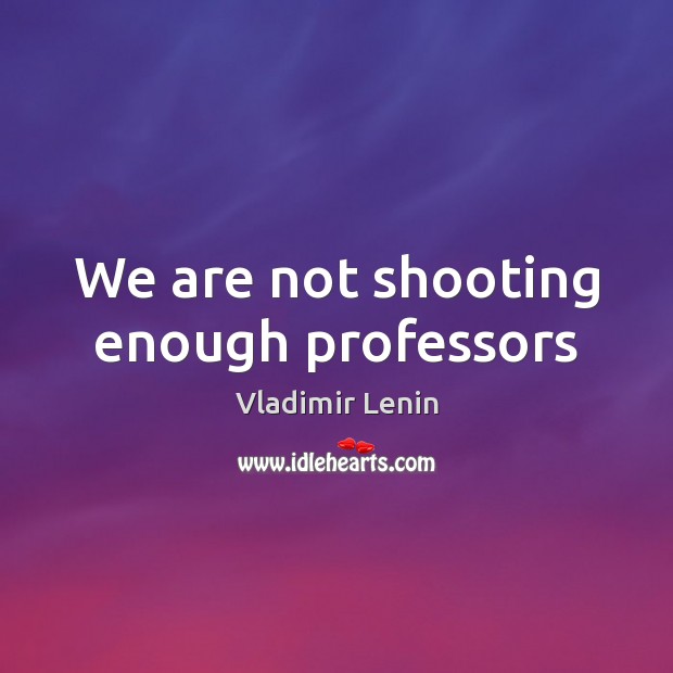 We are not shooting enough professors Vladimir Lenin Picture Quote