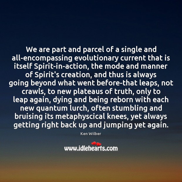 We are part and parcel of a single and all-encompassing evolutionary current Ken Wilber Picture Quote