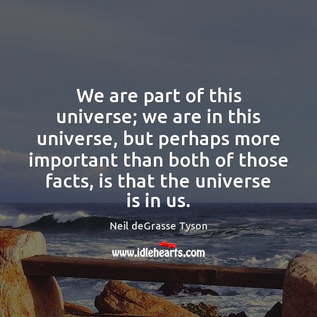 We are part of this universe; we are in this universe, but Neil deGrasse Tyson Picture Quote