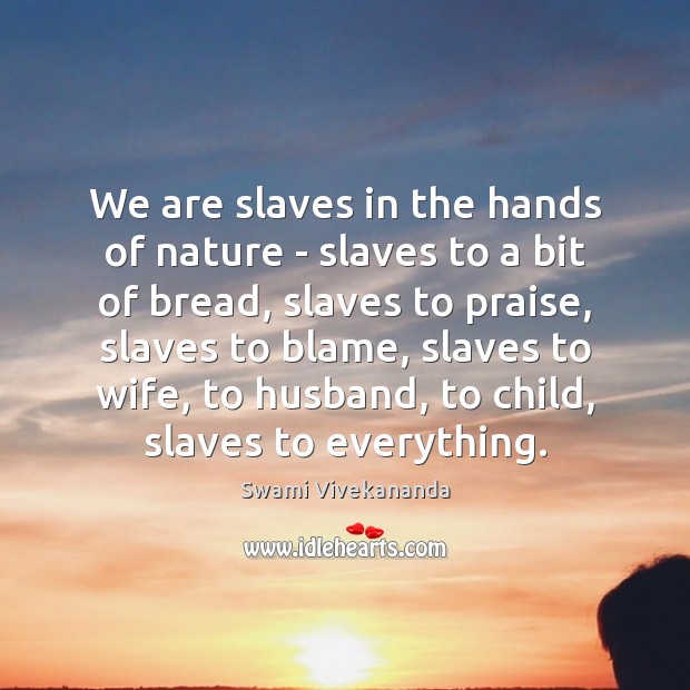 We are slaves in the hands of nature – slaves to a Image