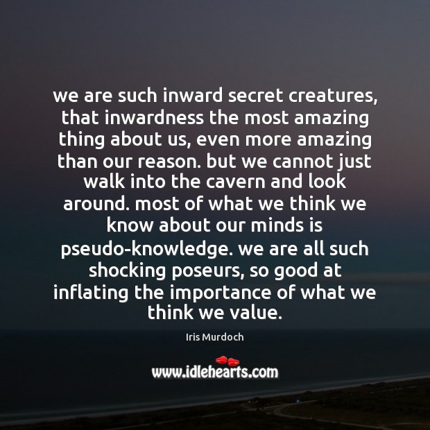 We are such inward secret creatures, that inwardness the most amazing thing 