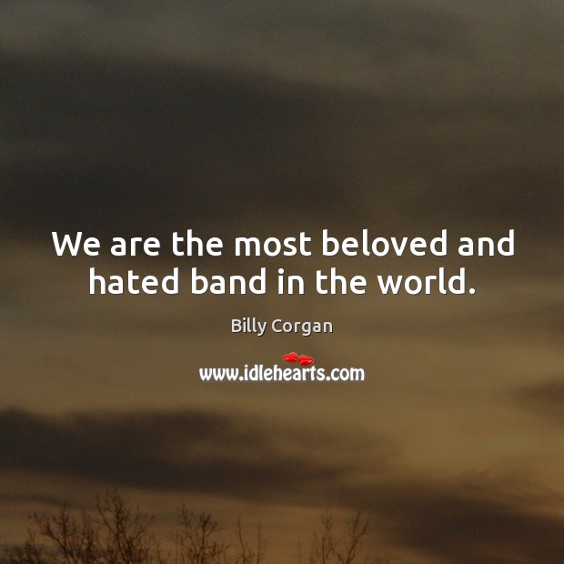 We are the most beloved and hated band in the world. Billy Corgan Picture Quote