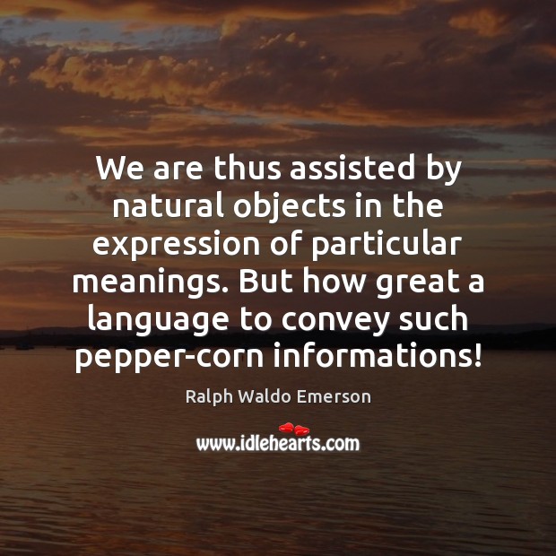 We are thus assisted by natural objects in the expression of particular Image