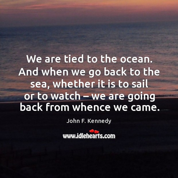 We are tied to the ocean. And when we go back to the sea Image