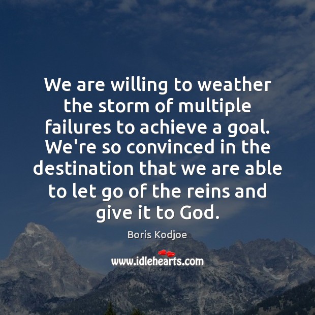 We are willing to weather the storm of multiple failures to achieve Boris Kodjoe Picture Quote