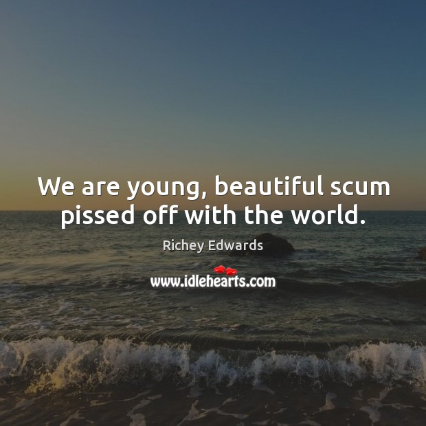 We are young, beautiful scum pissed off with the world. Image