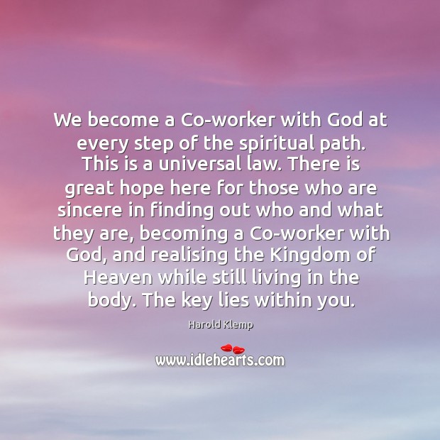 We become a Co-worker with God at every step of the spiritual Image