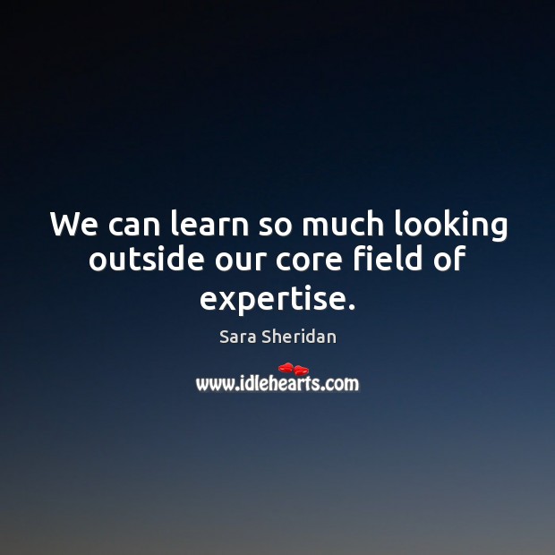 We can learn so much looking outside our core field of expertise. Sara Sheridan Picture Quote