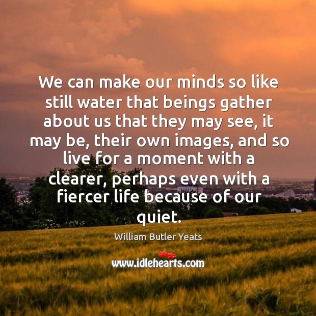 We can make our minds so like still water that beings gather William Butler Yeats Picture Quote