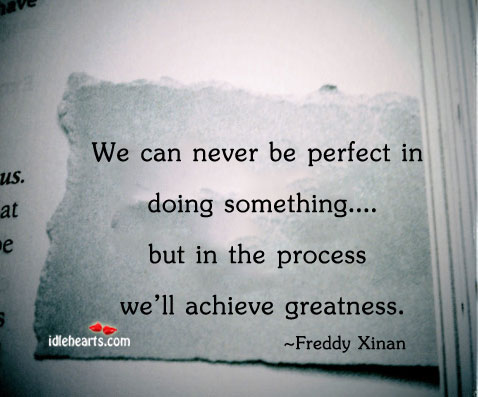 We can never be perfect in doing something Freddy Xinan Picture Quote