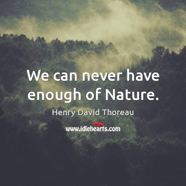 We can never have enough of Nature. Image