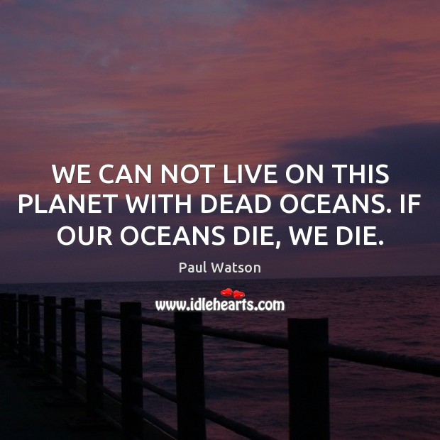 WE CAN NOT LIVE ON THIS PLANET WITH DEAD OCEANS. IF OUR OCEANS DIE, WE DIE. Paul Watson Picture Quote