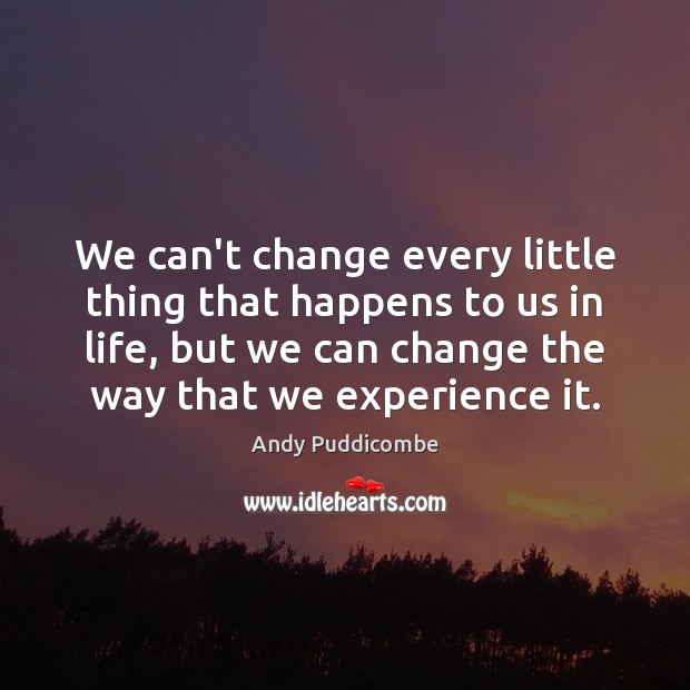 We can’t change every little thing that happens to us in life, Andy Puddicombe Picture Quote