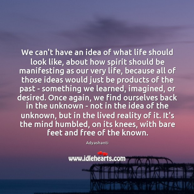 We can’t have an idea of what life should look like, about Image
