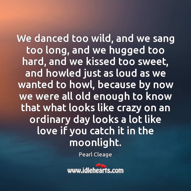 We danced too wild, and we sang too long, and we hugged Image