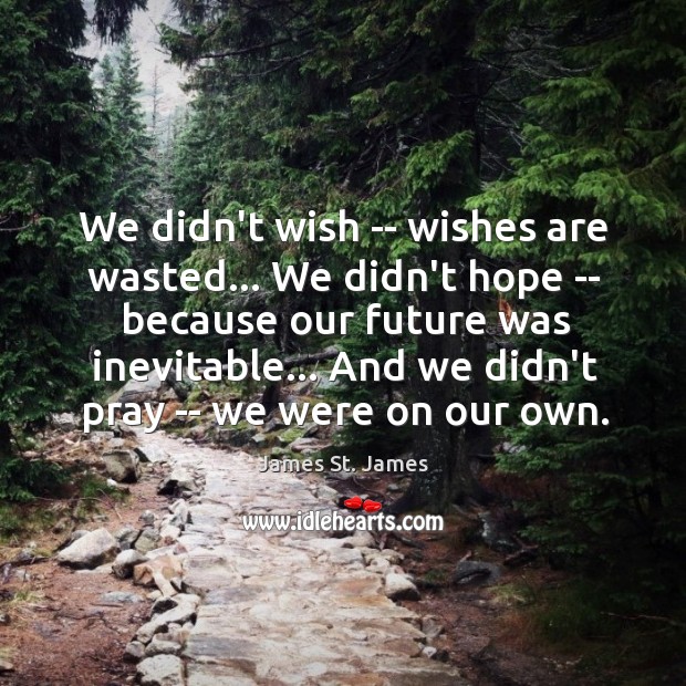 We didn’t wish — wishes are wasted… We didn’t hope — because Image