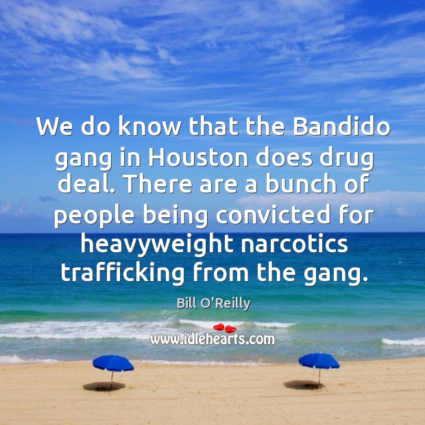 We do know that the Bandido gang in Houston does drug deal. Bill O’Reilly Picture Quote
