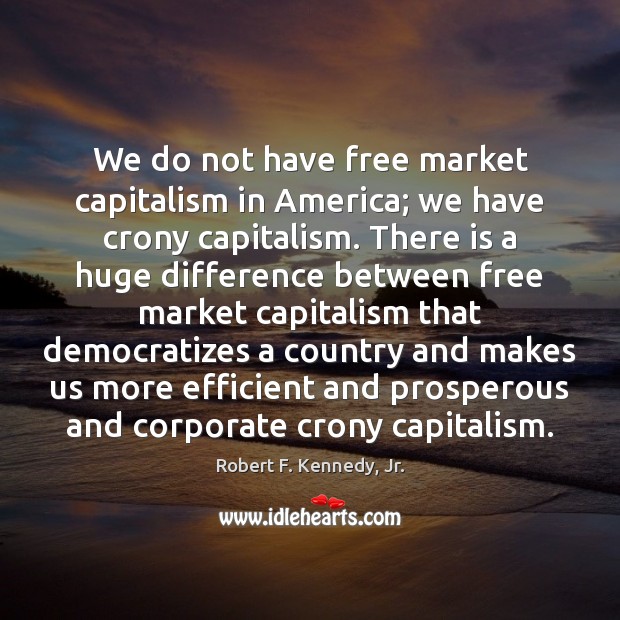We do not have free market capitalism in America; we have crony Robert F. Kennedy, Jr. Picture Quote