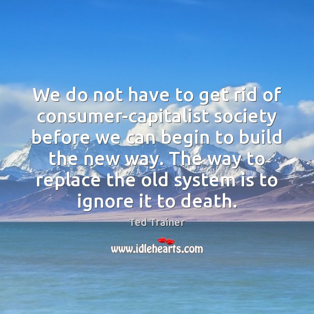 We do not have to get rid of consumer-capitalist society before we 