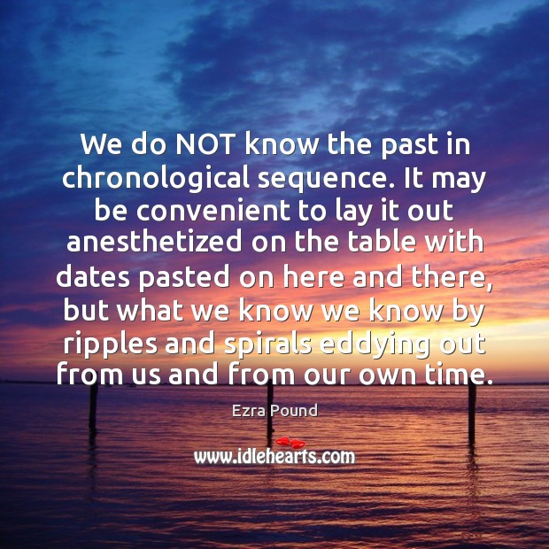 We do NOT know the past in chronological sequence. It may be Ezra Pound Picture Quote