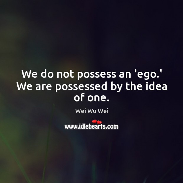 We do not possess an ‘ego.’ We are possessed by the idea of one. Image