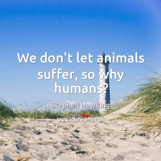 We don’t let animals suffer, so why humans? Image