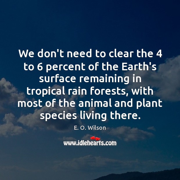 We don’t need to clear the 4 to 6 percent of the Earth’s surface Image