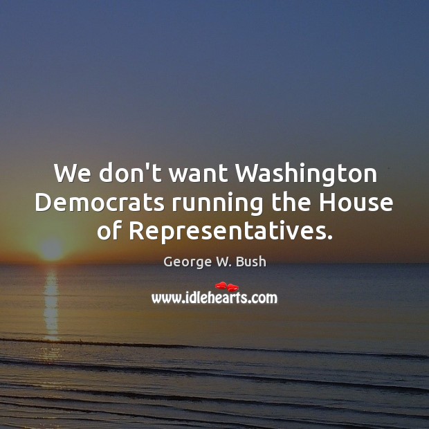 We don’t want Washington Democrats running the House of Representatives. Image