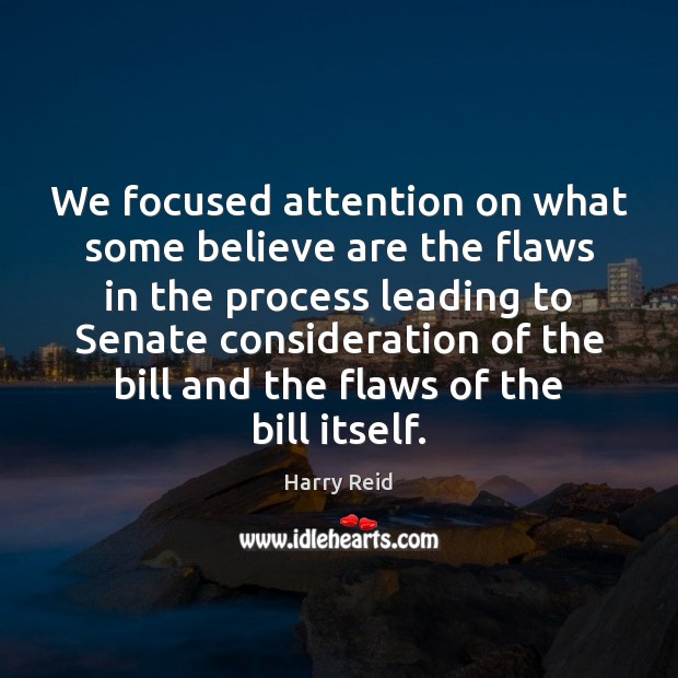 We focused attention on what some believe are the flaws in the 