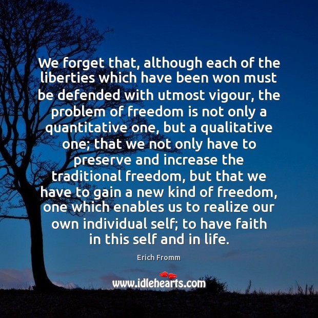 We forget that, although each of the liberties which have been won Freedom Quotes Image