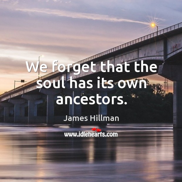 We forget that the soul has its own ancestors. James Hillman Picture Quote