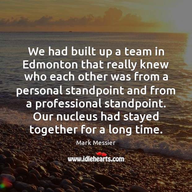 We had built up a team in Edmonton that really knew who Mark Messier Picture Quote