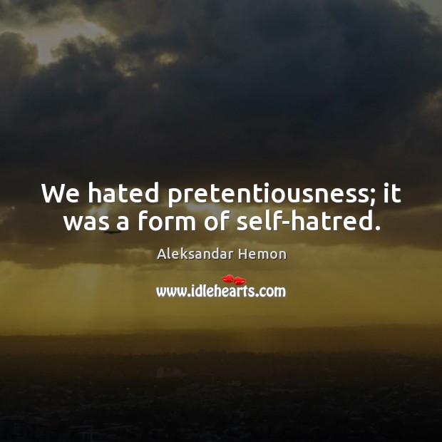 We hated pretentiousness; it was a form of self-hatred. Image