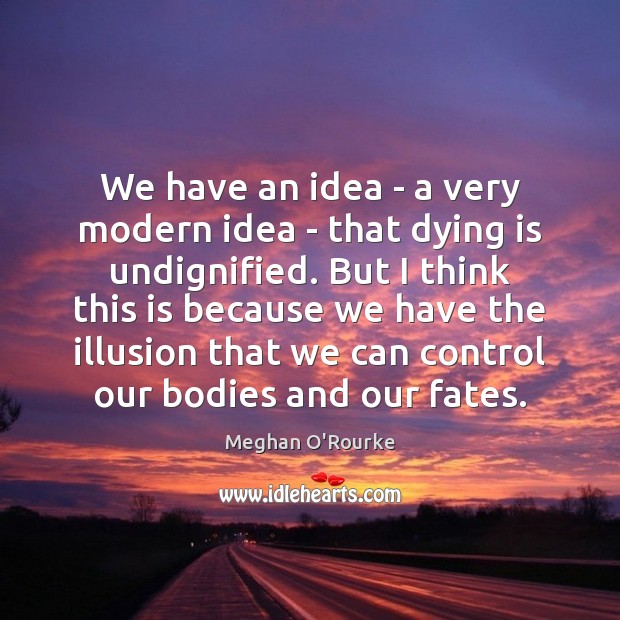 We have an idea – a very modern idea – that dying Meghan O’Rourke Picture Quote
