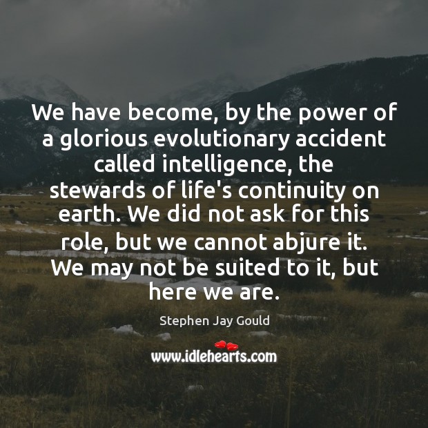 We have become, by the power of a glorious evolutionary accident called Stephen Jay Gould Picture Quote