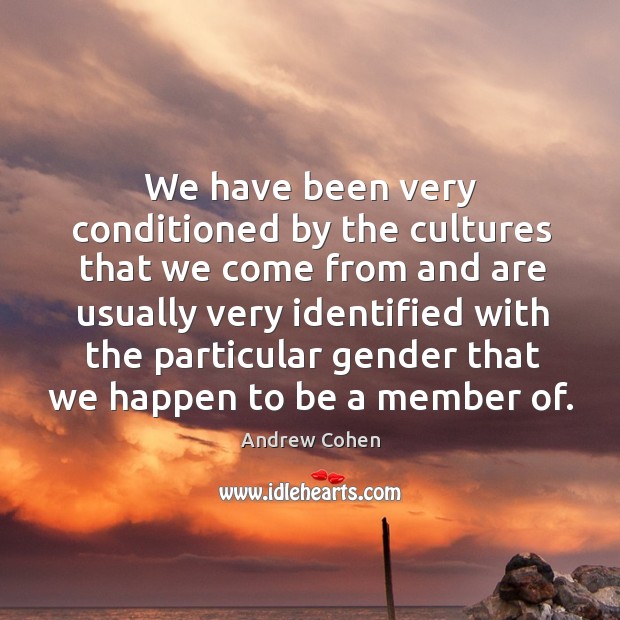 We have been very conditioned by the cultures that we come Image
