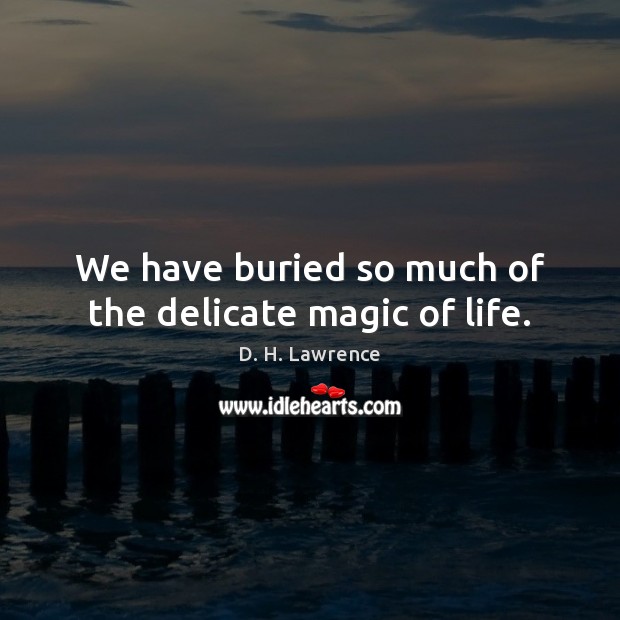 We have buried so much of the delicate magic of life. D. H. Lawrence Picture Quote