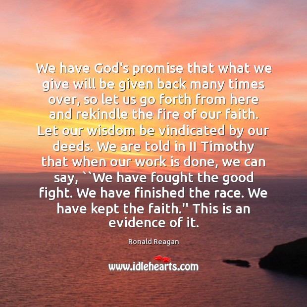 We have God’s promise that what we give will be given back Promise Quotes Image