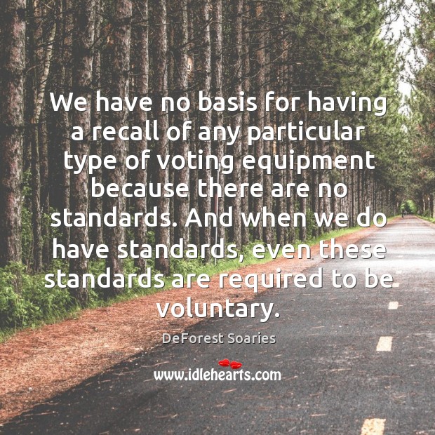We have no basis for having a recall of any particular type of voting Vote Quotes Image