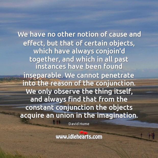 We have no other notion of cause and effect, but that of Image
