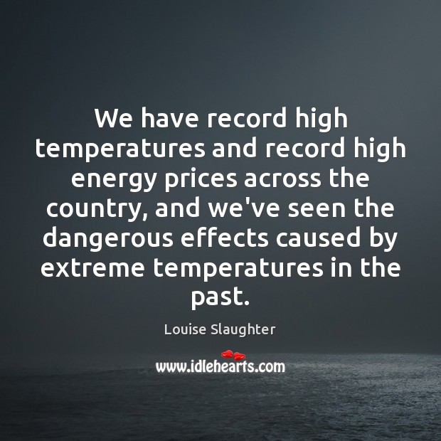 We have record high temperatures and record high energy prices across the 